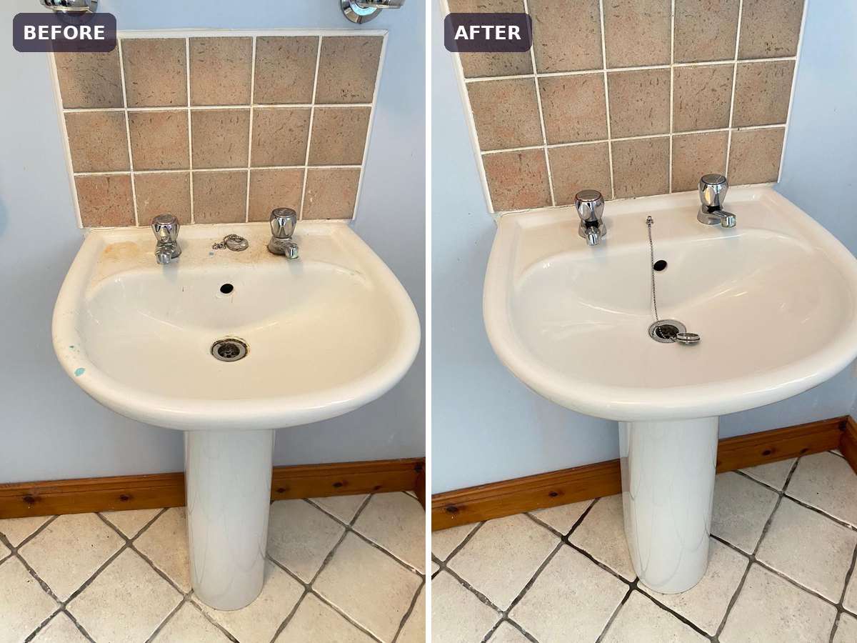 Before and after — Bathroom basin restoration